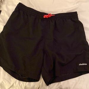 Chubbies Men’s XL Swim Trunks Black with Pockets